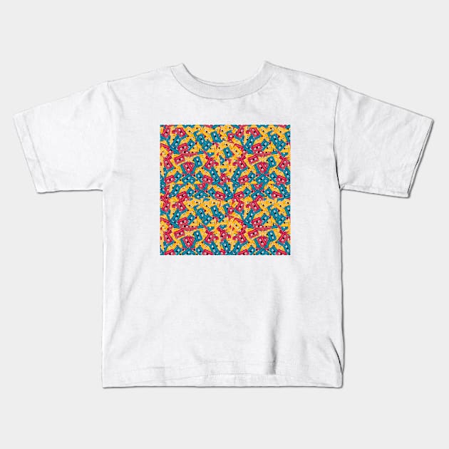 Mixtapes (Patterned) Kids T-Shirt by Woah_Jonny
